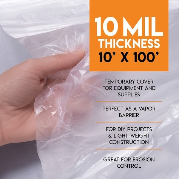 Xpose Safety Tarp, 10 ft x 100 ft, 10 Mil, White, Polyethylene - C-1010-X