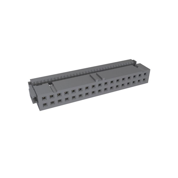 Fci Board Connector, 34 Contact(S), 2 Row(S), Female, 0.1 Inch Pitch, Idc Terminal, Locking, Gray - 71600-634LF