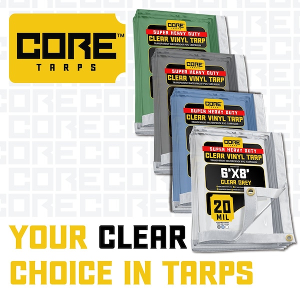 Core Tarps Tarp, 5 ft x 7 ft, 30 Mil, Gray, Polyethylene, UV Resistant - CT-202-5X7