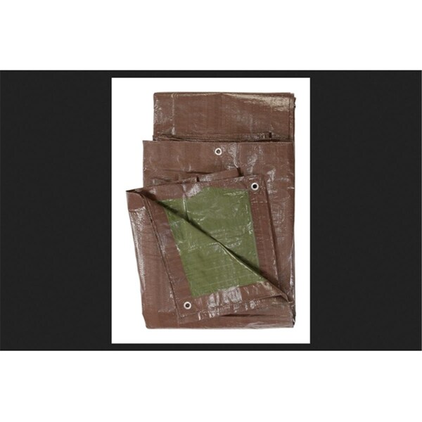 Tru-Guard 12 x 16 ft. Polyethylene Storage Tarp Cover; Green & Brown - 100783
