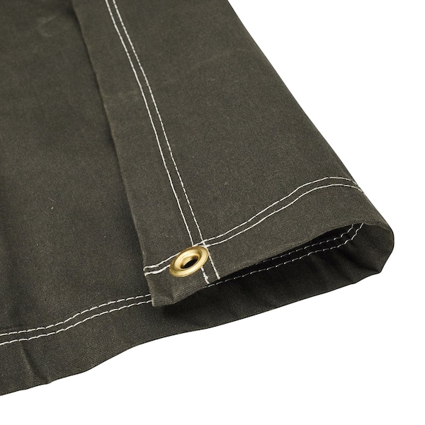 Tarps Now Tarp, 10 ft x 12 ft, 16 Mil, Olive Drab, Cotton Canvas - CS-CFD10-1012