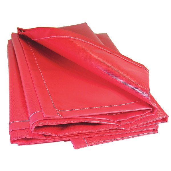 Mauritzon Heavy Duty Tarp, 2 ft 6 in x 20 ft, 20 Mil, Red, Vinyl, Flame Resistant, Tear Resistant - SALR-02-0320
