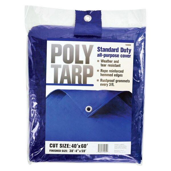 Gardencare 40 x 60 ft. Light Duty Polyethylene Tarp; Blue - GA3331444