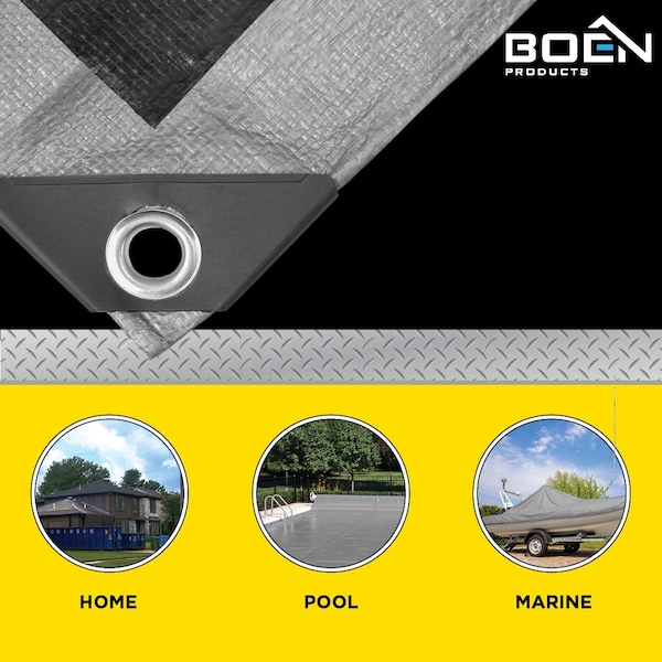 Boen Heavy Duty Tarp, 10 Mil, 14 ft x 20 ft - ST-1420