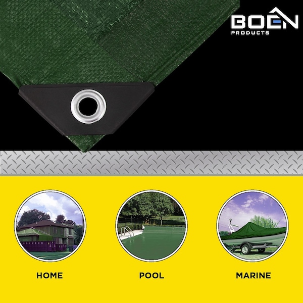 Boen Heavy Duty, 16 Mil, Thick Tarp, 10 x 10 ft - HGT-1010