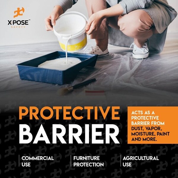 Xpose Safety Tarp, 10 ft x 100 ft, 4 Mil, White, Polyethylene - C-410-X