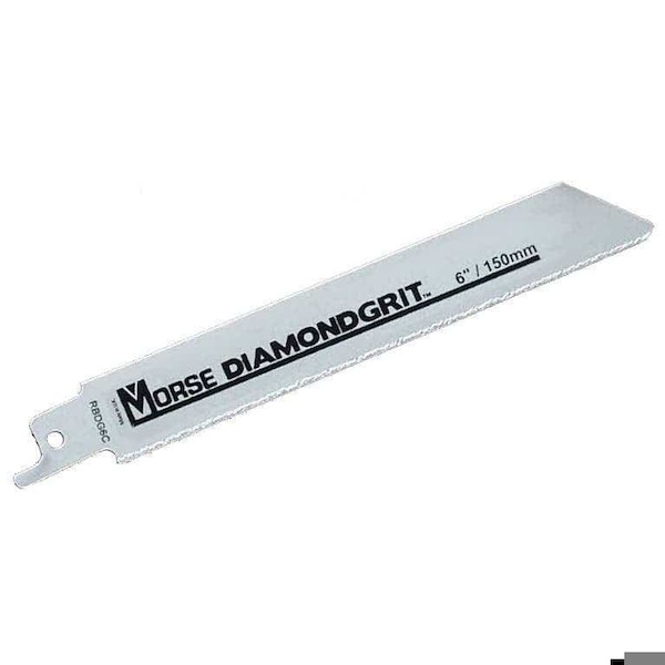 Morse Reciprocating Saw Blade, Narrow Kerf, Series: Diamond Grit, 9 in L, 3/4 in W, Coarse Teeth, Diamond - RBDG9C