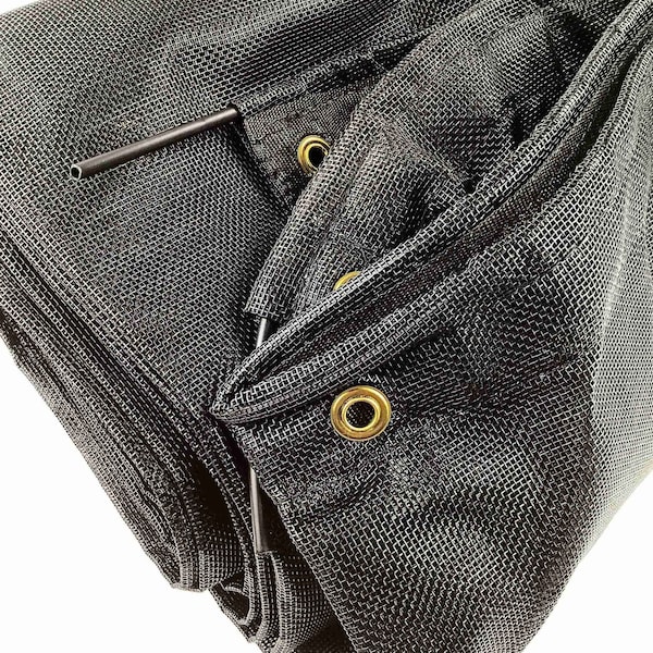 Us Tarp Hd Black Mesh Tarp, 100 In. X 28 Ft - 100-28-BM