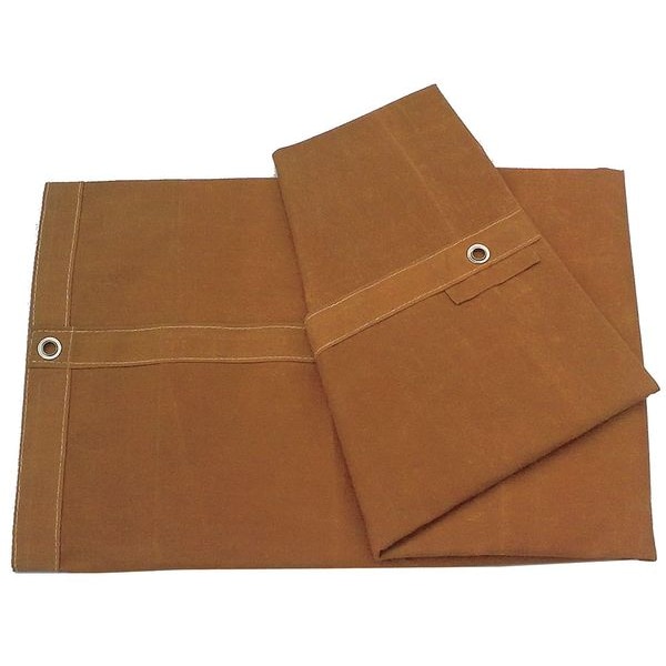 Zoro Select Standard Duty Tarp, 7 ft 6 in x 19 ft 6 in, 20 Mil, Brown, Cotton Canvas - 5WTR3