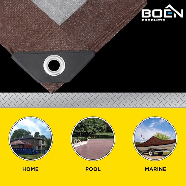 Boen Heavy Duty Tarp, 10 Mil, 20 ft x 20 ft - BS-2020