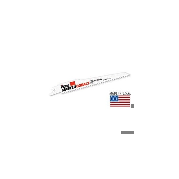 Morse Master Cobalt Reciprocating Saw Blade, 6 in L, 7/16 in W, 0.05 in Thickness, 6 TPI, Bi-Metal Cutting - RB65006CT50