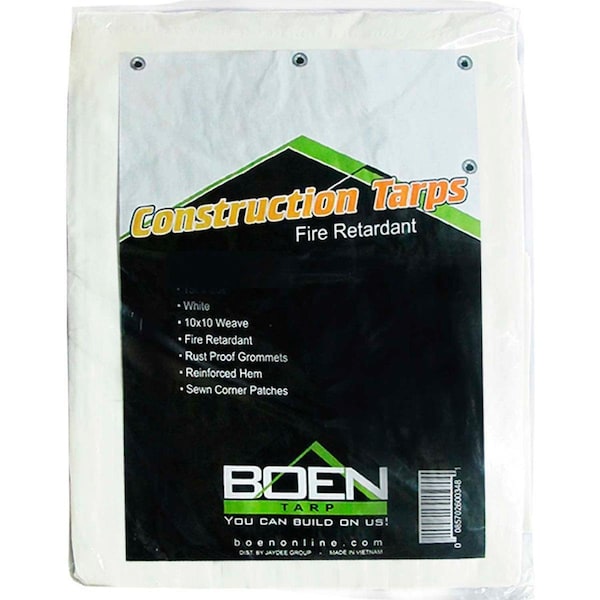 Jaydee Group Usa CT-2030 BOEN Fire Retardant Construction Tarp, 10 x 10 Weave - 20 x 30 ft. - B1501726