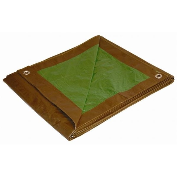Patioplus Heavy Duty Tarp, Brown/Green, Polyethylene - PA338191