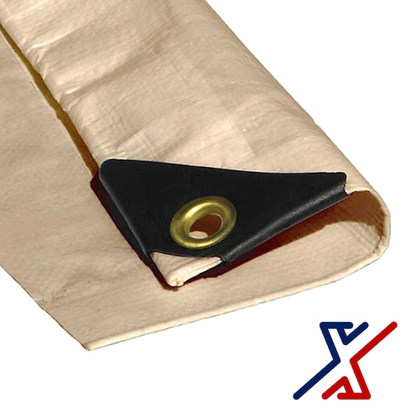 X1 Tools Heavy Duty Tarp, 10 ft x 8 ft, Desert, Polyethylene - X1T-CAN-T10-DES-0810