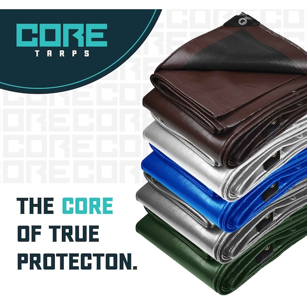 Core Tarps Heavy Duty Tarp, 30 ft x 60 ft, 20 Mil, Black, Polyethylene - CT-706-30X60