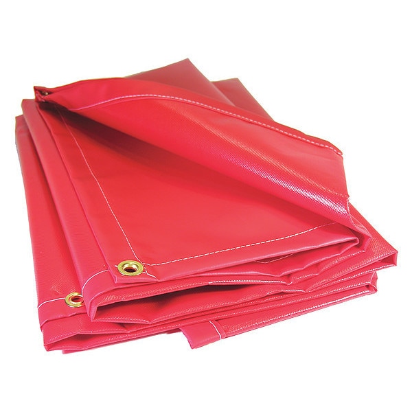 Mauritzon Heavy Duty Tarp, 11 ft 8 in x 17 ft 6 in, 20 Mil, Red, Vinyl, Flame Resistant, Tear Resistant - SAL-02-1218