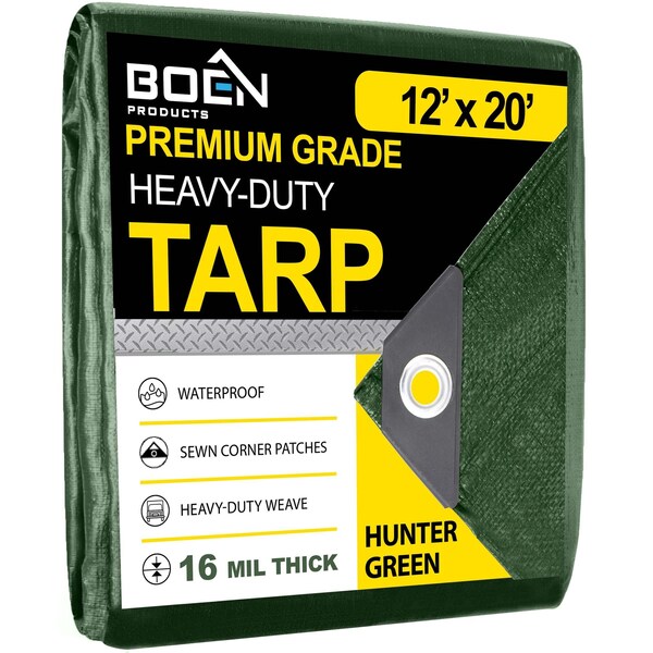 Boen Heavy Duty, 16 Mil, Thick Tarp, 12 x 20 ft - HGT-1220