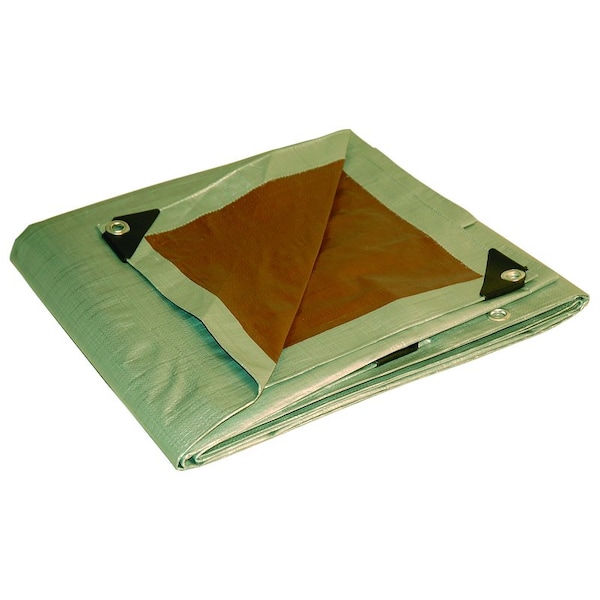Dry Top Heavy Duty Tarp, Brown/Silver, Polyethylene - 21824