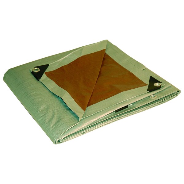 Dry Top Heavy Duty Tarp, 12 ft x 24 ft, Brown/Silver - 21224