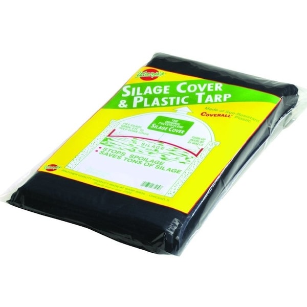 Warps Tarpaulin, 14 ft L, 14 ft W, 3 mil Thick, Plastic, Black - SSC-14
