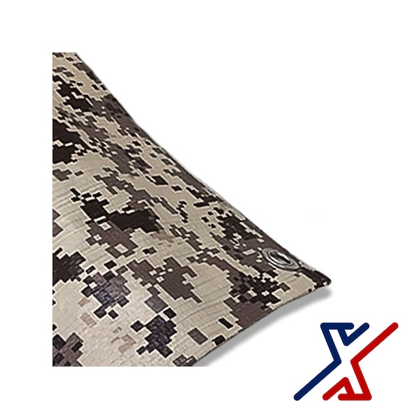 X1 Tools Heavy Duty Tarp, 20 ft x 12 ft, 8 mil, Camoflauge - X1T-CAN-T08-DIG-2012