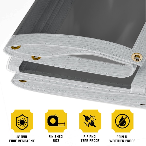 Core Tarps Tarp, 10 ft x 20 ft, 30 Mil, Gray, Polyethylene, UV Resistant - CT-202-10X20