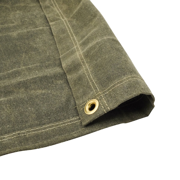 Tarps Now Tarp, 20 ft x 20 ft, 18 Mil, Olive Drab, Cotton Canvas - CS-CWD10-2020