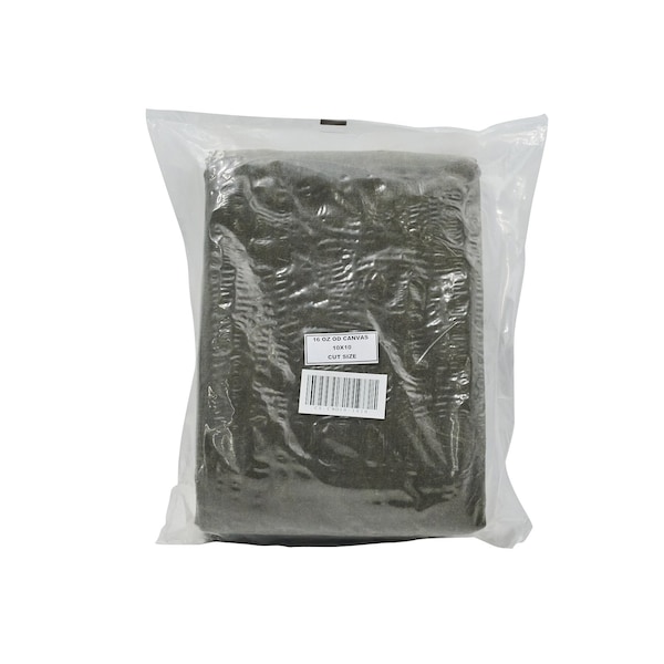 Tarps Now Tarp, 20 ft x 20 ft, 18 Mil, Olive Drab, Cotton Canvas - CS-CWD10-2020