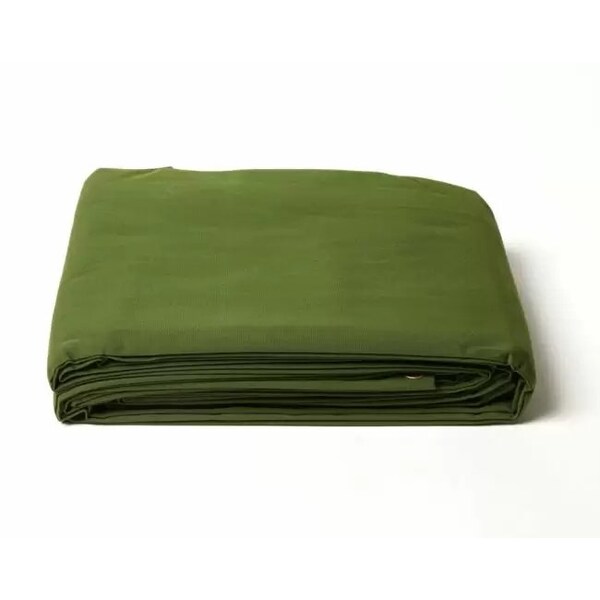Tarps Now Heavy Duty Tarp, 8 ft x 12 ft, 20 Mil, Olive Green, Polyester / Canvas - FSPCGN-0812