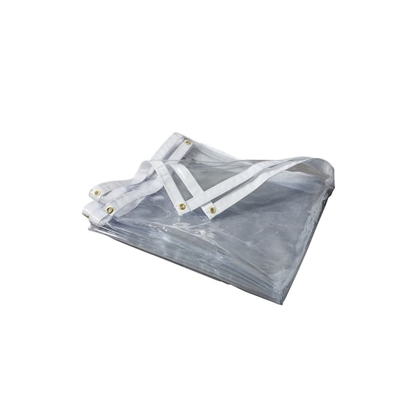 Tarps Now Tarp, 6 ft x 8 ft, 20 Mil, Clear, Clear PVC - FS-CV20-0608