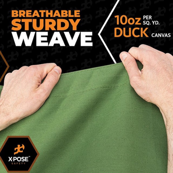 Xpose Safety Tarp, 6 ft x 8 ft, 10 oz, Green, Canvas - CTG10-68-X
