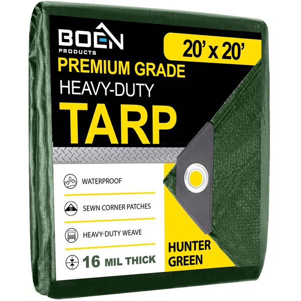 Boen Heavy Duty, 16 Mil, Thick Tarp, 20 x 20 ft - HGT-2020