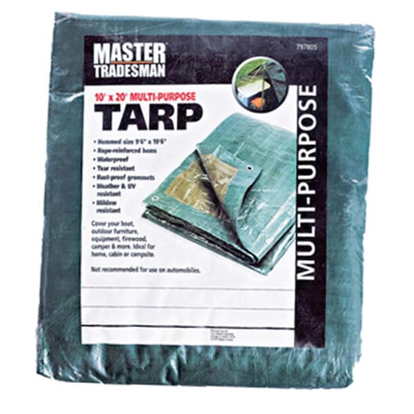 Master Tradesman MT 10 X 20 GREEN-BROWN 10 x 20 ft. Polyethylene Storage Tarp Cover - Hunter Green & Brown - MA576706