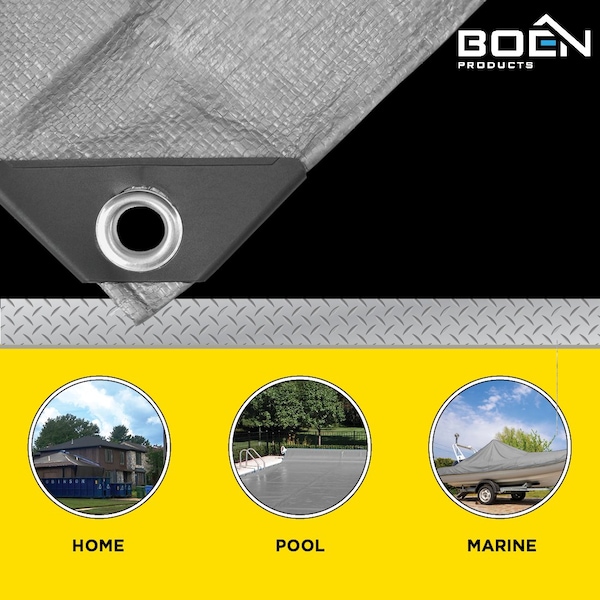 Boen Heavy Duty Tarp, 10 Mil, 30 ft x 30 ft - ST-3030