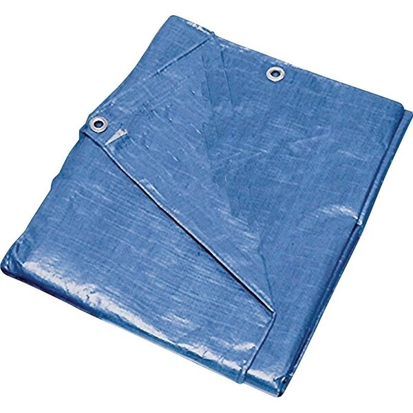 Prosource Tarpaulin, 16 ft L, 12 ft W, 5 mil Thick, Polyethylene, Blue - T1216BB90