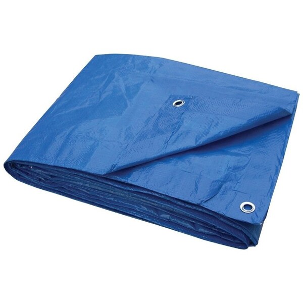 Prosource Tarpaulin, 10 ft L, 8 ft W, 3.5 mil Thick, Polyethylene, Blue - T0810BB70