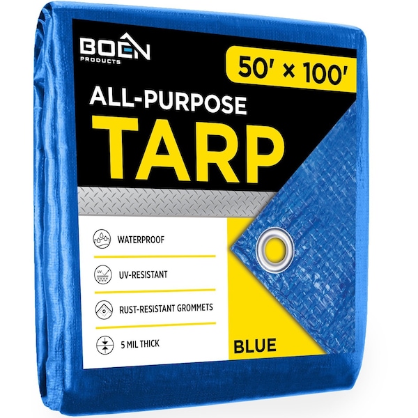 Boen Tarp, 5 Mil, 50 ft x 100 ft, Brown - BT-50100