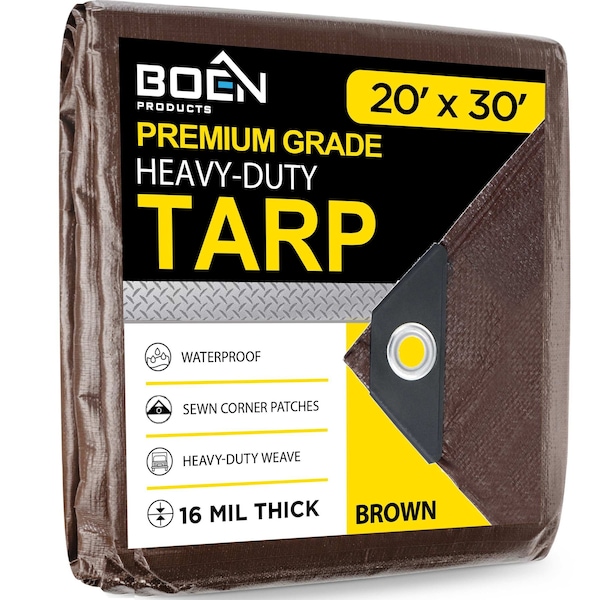 Boen Heavy Duty, 16 Mil, Thick Tarp, 20 x 30 ft - BR16T-2030