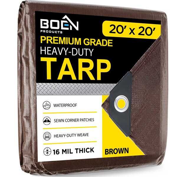Boen Heavy Duty, 16 Mil, Thick Tarp, 20 x 20 ft - BR16T-2020