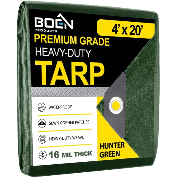 Boen Heavy Duty, 16 Mil, Thick Tarp, 4 x 20 ft - HGT-420