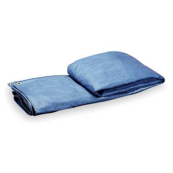 Zoro Select Standard Duty Tarp, 11 ft 4 in x 15 ft 6 in, 5.1 Mil, Blue, Polyethylene - 2W695
