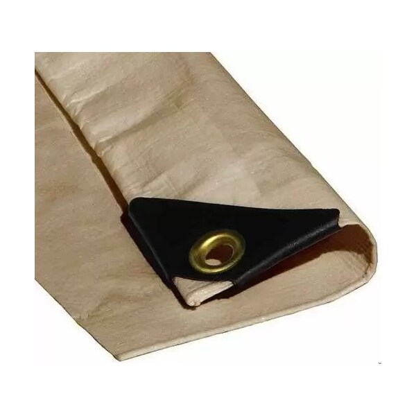 Tarps Now Heavy Duty Tarp, 30 ft x 30 ft, 12 Mil, Tan, Reinforced Polyethylene - CSP12T-3030