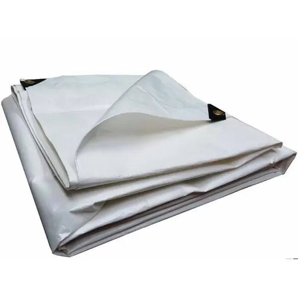 Tarps Now Heavy Duty Tarp, 14 ft x 30 ft, 12 Mil, White, Reinforced Polyethylene - CSP12W-1430