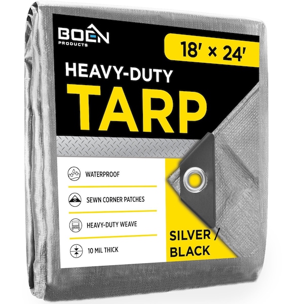 Boen Heavy Duty Tarp, 10 Mil, 18 ft x 24 ft - ST-1824