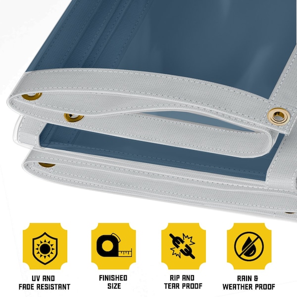 Core Tarps Tarp, 8 ft x 20 ft, 30 Mil, Blue, Polyethylene, UV Resistant - CT-203-8X20