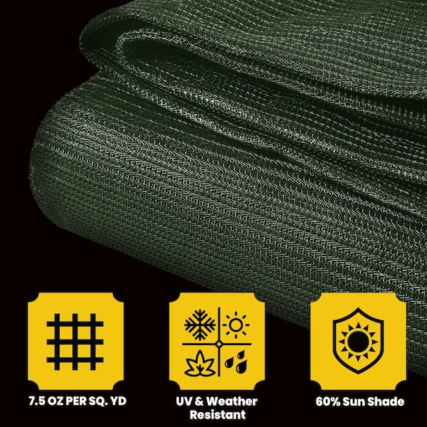 Core Tarps Mesh Tarp, 20 ft X 50 ft, Green, Polyethylene - CT-803-20X50
