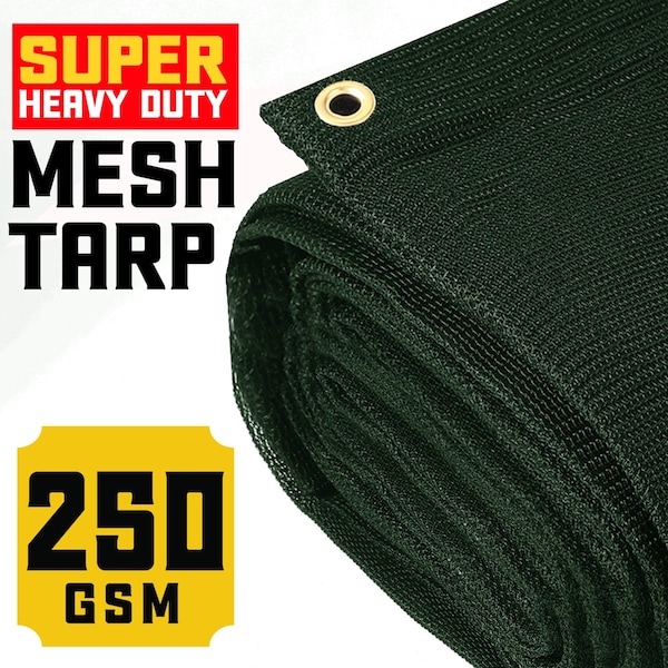 Core Tarps Mesh Tarp, 20 ft X 50 ft, Green, Polyethylene - CT-803-20X50