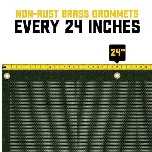 Core Tarps Mesh Tarp, 20 ft X 50 ft, Green, Polyethylene - CT-803-20X50