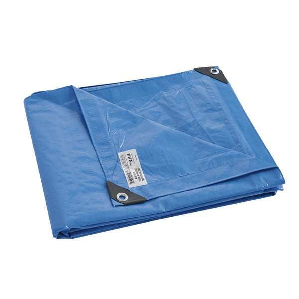 Zoro Select Standard Duty Tarp, 10 ft x 20 ft, 5.1 Mil, Blue, Polyethylene - 2ZJ47