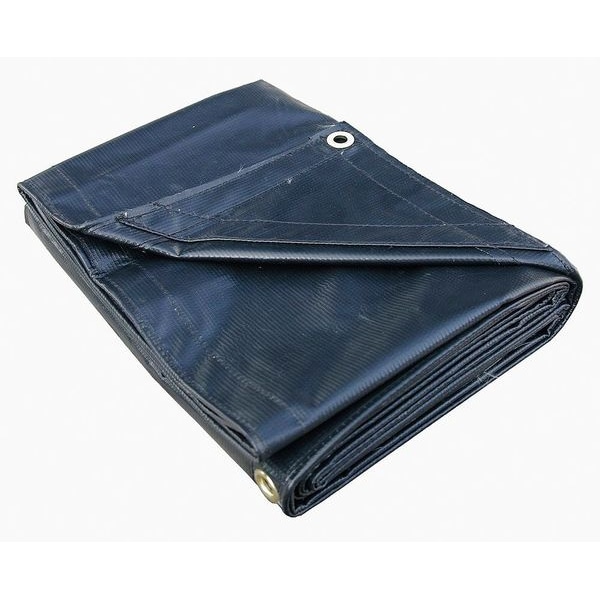 Zoro Select Heavy Duty Tarp, 19 ft x 29 ft 4 in, 20 Mil, Black, Vinyl - 5WTX9